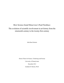 How Science Found Mona Lisa's Pearl Necklace: the Evolution of Scientific Involvement in Art History from the Nineteenth Centu