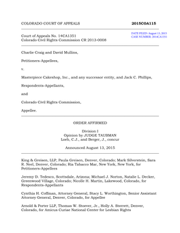 Colorado Court of Appeals 2015Coa115 ______