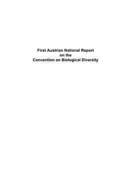 Austrian National Report on the Convention on Biological Diversity Publisher: Federal Ministry for the Environment, Youth and Family