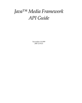 Java™ Media Framework API Guide