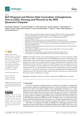 Bell Diagonal and Werner State Generation: Entanglement, Non-Locality, Steering and Discord on the IBM Quantum Computer