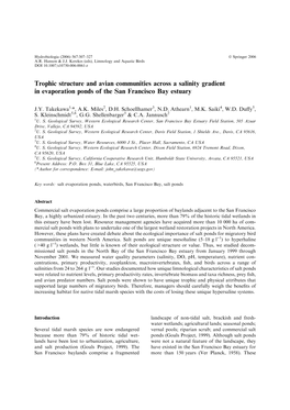 Trophic Structure and Avian Communities Across a Salinity Gradient in Evaporation Ponds of the San Francisco Bay Estuary