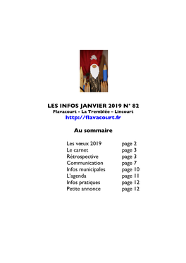 LES INFOS JANVIER 2019 N° 82 Flavacourt - La Tremblée – Lincourt