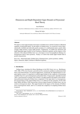 Dimension and Depth Dependent Upper Bounds in Polynomial Ideal Theory