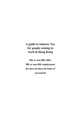 A Guide to Salaries Tax for People Coming to Work in Hong Kong