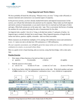 Using Imperial and Metric Rulers