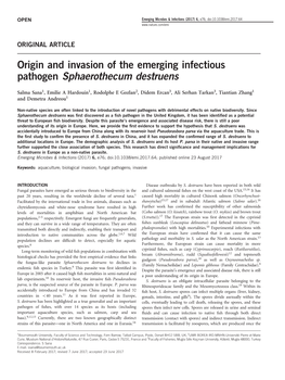 Origin and Invasion of the Emerging Infectious Pathogen Sphaerothecum Destruens