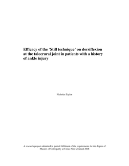 On Dorsiflexion at the Talocrural Joint in Patients with a History of Ankle Injury