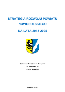 Strategia Rozwoju Powiatu Nowosolskiego Na Lata 2015-2025