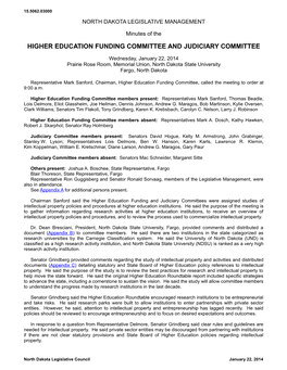 Higher Education Funding Committee and Judiciary Committee