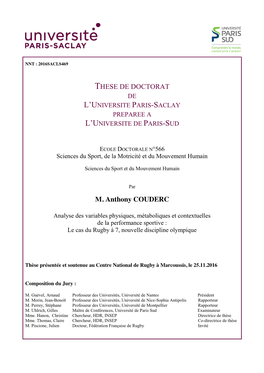 THESE DE DOCTORAT M. Anthony COUDERC