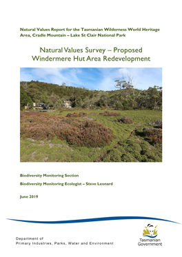 Natural Values Survey – Proposed Windermere Hut Area Redevelopment