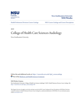 College of Health Care Sciences Audiology Nova Southeastern University