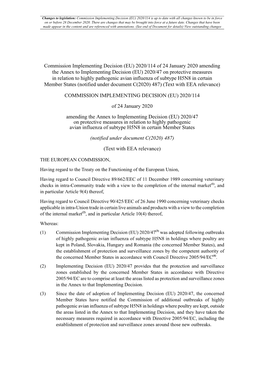 (EU) 2020/114 of 24 January 2020 Amending