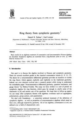 Ring Theory from Symplectic Geometry '