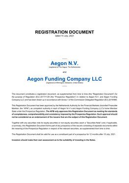 Aegon N.V. Aegon Funding Company