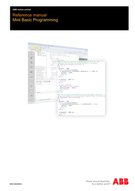 Reference Manual Mint Basic Programming