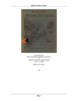 Rules for Rover Scouts Page 1