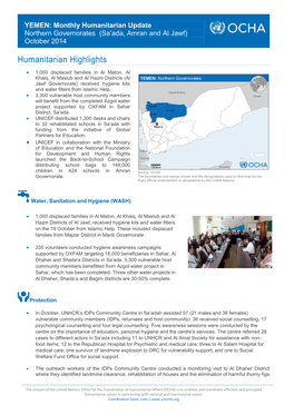 Yemen Northern Governorates Monthly