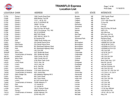 TRANSFLO Express Location List