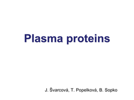 Plasma Proteins