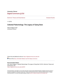 Celestial Paleontology: the Legacy of Dying Stars