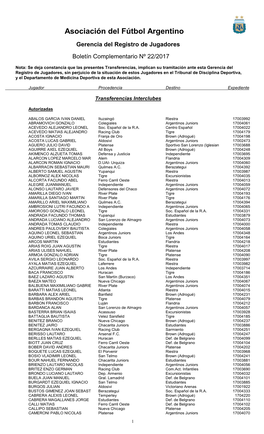 Boletin Jugadores 22-2017