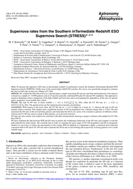 Supernova Rates from the Southern Intermediate Redshift ESO Supernova Search (STRESS)�,