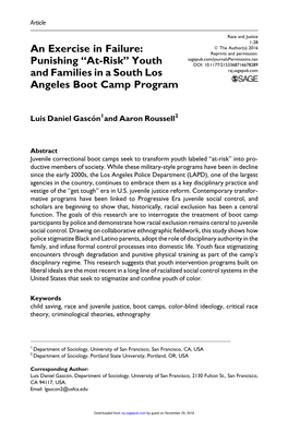 Youth and Families in a South Los Angeles Boot Camp Program