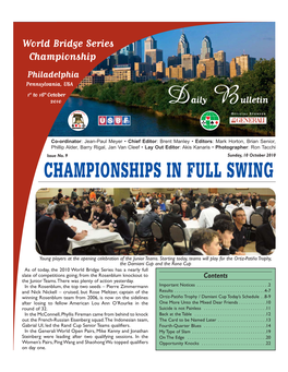 Championships in Full Swing