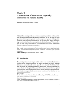 A Comparison of Some Recent Regularity Conditions for Fenchel Duality