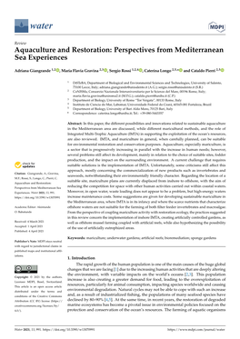 Aquaculture and Restoration: Perspectives from Mediterranean Sea Experiences