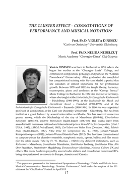 The Cluster Effect ‒ Connotations of Performance and Musical Notation