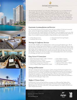 Intercontinental Miami Fact Sheet