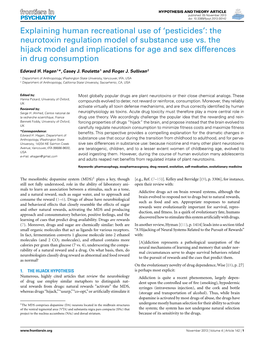 Pesticides’: the Neurotoxin Regulation Model of Substance Use Vs