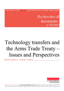 Technology Transfers and the Arms Trade Treaty – Issues and Perspectives