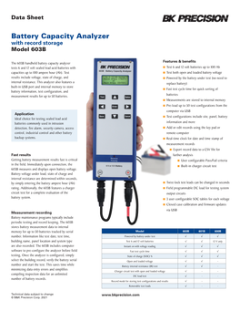 Battery Capacity Analyzer with Record Storage Model 603B