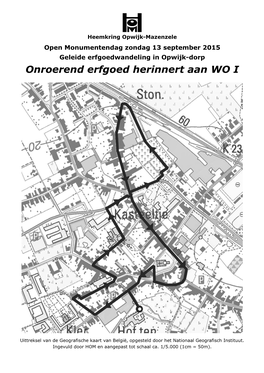 Onroerend Erfgoed Herinnert Aan WO I