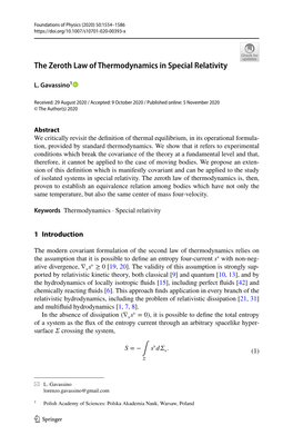 The Zeroth Law of Thermodynamics in Special Relativity