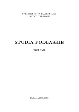 Studia Podlaskie