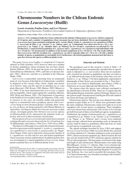 Chromosome Numbers in the Chilean Endemic Genus Leucocoryne (Huilli)