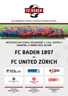 Fc Baden 1897 – Fc United Zürich