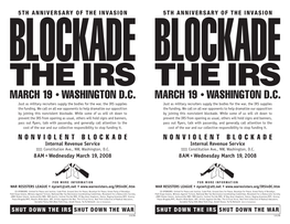 Nonviolent Blockade Nonviolent Blockade Internal Revenue Service Internal Revenue Service 1111 Constitution Ave., NW, Washington, D.C