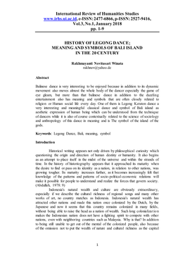 International Review of Humanities Studies E-ISSN: 2477-6866, P-ISSN: 2527-9416, Vol.3, No.1, January 2018 Pp