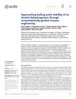 Approaching Boiling Point Stability of an Alcohol Dehydrogenase Through