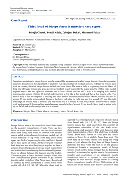 Third Head of Biceps Femoris Muscle-A Case Report