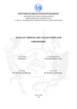 Sicilian Chinese Art Collections and Chinoiserie