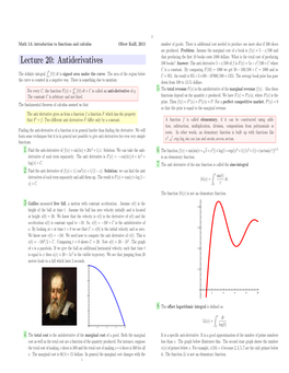 Antiderivatives 100 Books? Answer: the Anti Derivative 5 X/100 of F Is F (X)=5X X2/100+ C Where − − B C Is a Constant