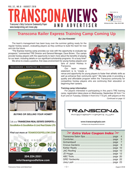 Transcona Railer Express Training Camp Coming Up