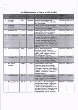 Ftd-Ll Lahore Samanabad Towrl Lahore, Aziz Bhatti 02(T).2021 06.01.2021 Town Lahore and Districs of Okam, Kasur, Gujranwal4 Gujrat, Hafizabad, and Mandi Bahauddin